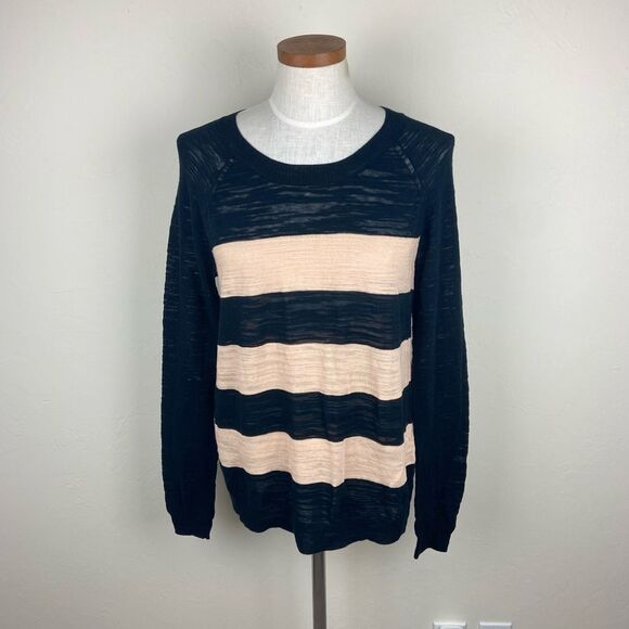 Madewell Wide-Stripe Knit Sweater - Black & Cream - Picture 2 of 7
